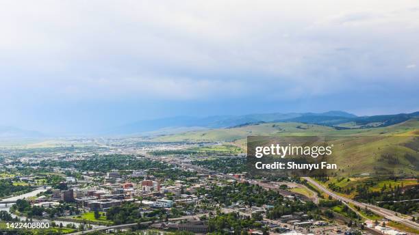 missoula from mount sentinel, montana - montana western usa stock pictures, royalty-free photos & images