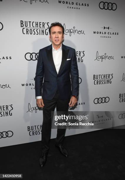 Nicolas Cage attends "Butcher's Crossing" pre-premiere party hosted by Diageo World Class Canada and Audi Canada at Lapinou during the Toronto...