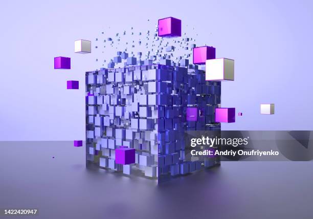 abstract cube connection - block shape stockfoto's en -beelden