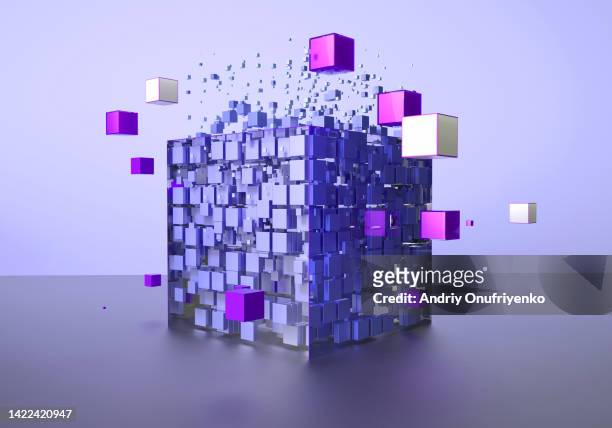 abstract cube connection - 3d cube bildbanksfoton och bilder