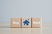 Buy or rent home concept. Real estate, Property investment. Choice between buy and rent. tenancy house. Home purchase dealing.