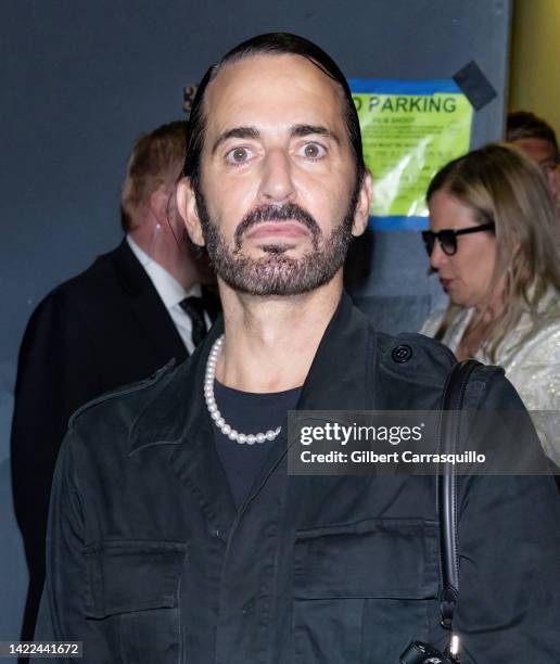 Designer Marc Jacobs is seen leaving the FENDI Spring Summer 2023 Fashion Show and the celebration of FENDI's 25th Anniversary of the Baguette during...