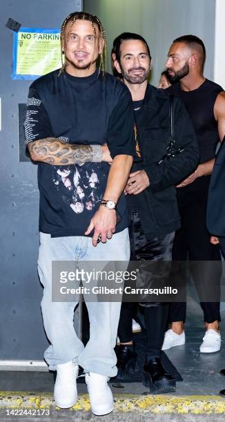 Charly “Char” Defrancesco and designer Marc Jacobs are seen leaving the FENDI Spring Summer 2023 Fashion Show and the celebration of FENDI's 25th...
