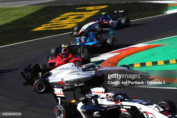 Nazim Azman of Malaysia and Hitech Grand Prix spins during the Round 9:Monza Sprint race of the Formula 3 Championship at Autodromo Nazionale Monza...