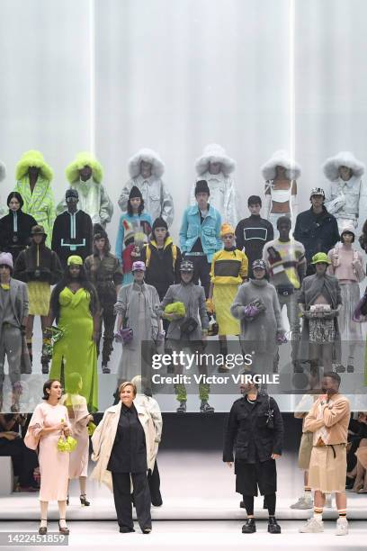 Silvia Fendi, Marc Jacobs and Kim Jones walk the runway during the Fendi Ready to Wear Spring/Summer 2023 fashion show as part of the New York...