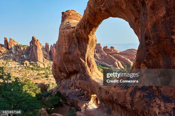 natural rock arch, arches national park, usa - usa landmarks stock pictures, royalty-free photos & images