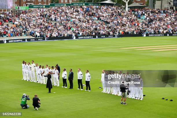 Laura Wright sings the national anthem prior to Day Three of the Third LV= Insurance Test Match between England and South Africa at The Kia Oval on...