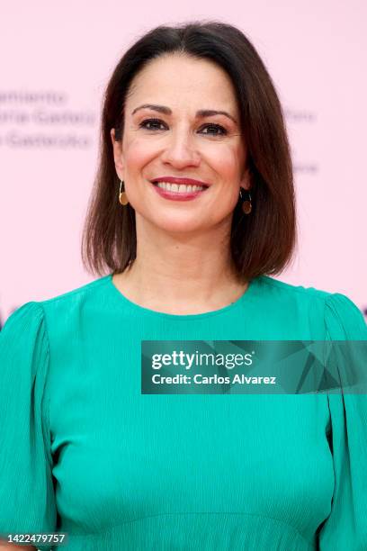 Silvia Jato attends 'Telemadrid. Tu mejor compañia' photocall at the Europe Congress Palace on September 10, 2022 in Vitoria-Gasteiz, Spain.