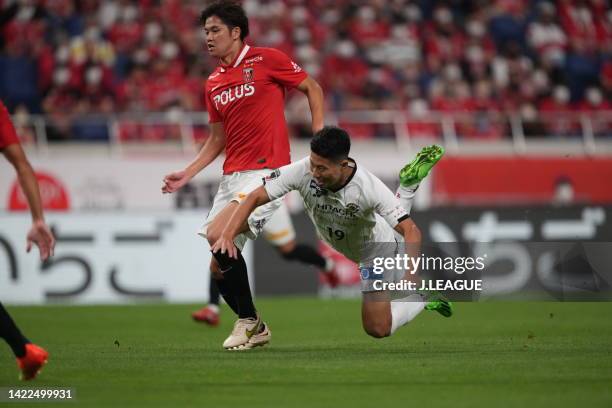 Mao HOSOYA of Kashiwa Reysol in action during the J.LEAGUE Meiji Yasuda J1 29th Sec. Match between Urawa Red Diamonds and Kashiwa Reysol at Saitama...