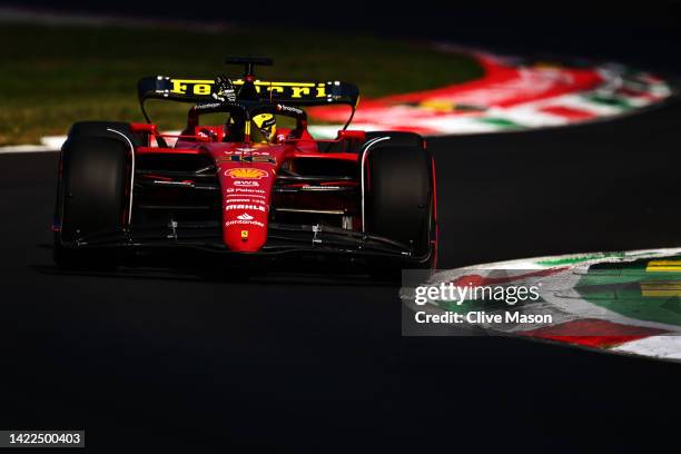 Charles Leclerc of Monaco driving the Ferrari F1-75 on track during final practice ahead of the F1 Grand Prix of Italy at Autodromo Nazionale Monza...