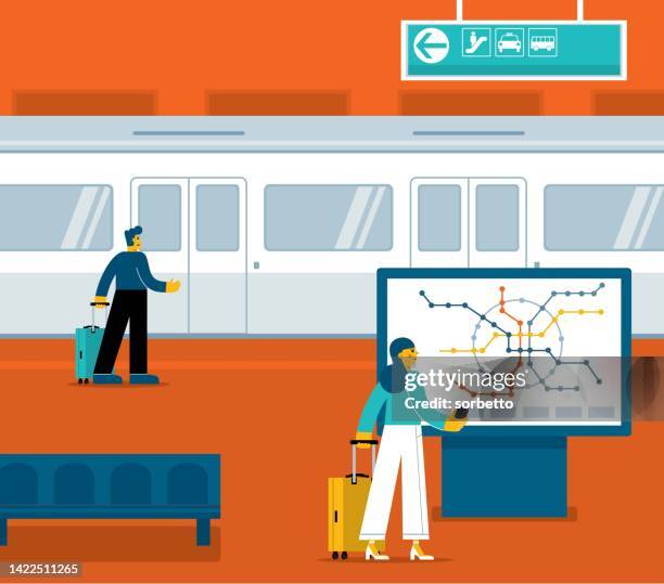 ilustrações de stock, clip art, desenhos animados e ícones de subway train - estação de ferroviária