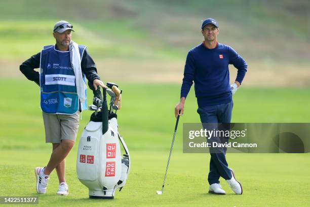 Adam Scott of Australia plays his second shot on the sixth hole during the second round on Day Three of the BMW PGA Championship at Wentworth Golf...