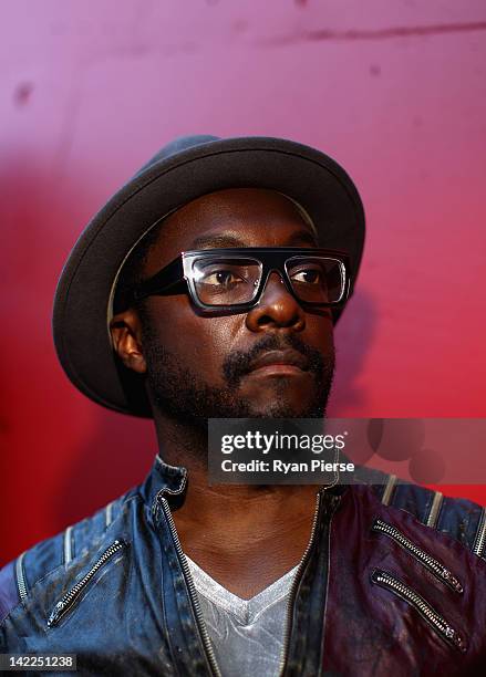 Will.i.am from The Black Eyed Peas attends a young indigenous AFL players clinic at Sydney Cricket Ground on April 1, 2012 in Sydney, Australia.