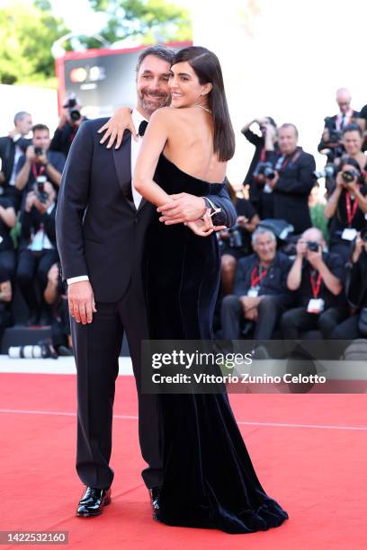 Raoul Bova and festival hostess Rocio Munoz Morales attend the closing ceremony red carpet at the 79th Venice International Film Festival on...