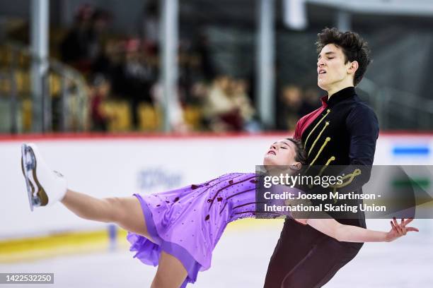 Darya Grimm and Michail Savitskiy of Germany compete in the Junior Ice Dance Free Dance during the ISU Junior Grand Prix of Figure Skating at Volvo...