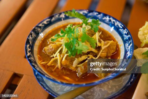 a bowl gaeng hung lay northern thai curry - tamarind stock pictures, royalty-free photos & images