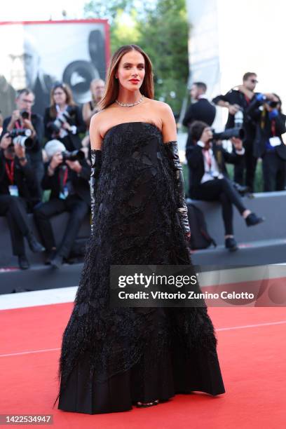 Jessica Brown Findlay from "The Hanging Sun" movie attends the closing ceremony red carpet at the 79th Venice International Film Festival on...