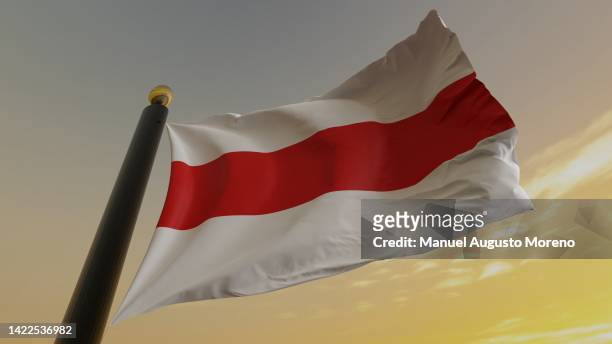 flag of the belarusian opposition movement - weißrussland stock-fotos und bilder