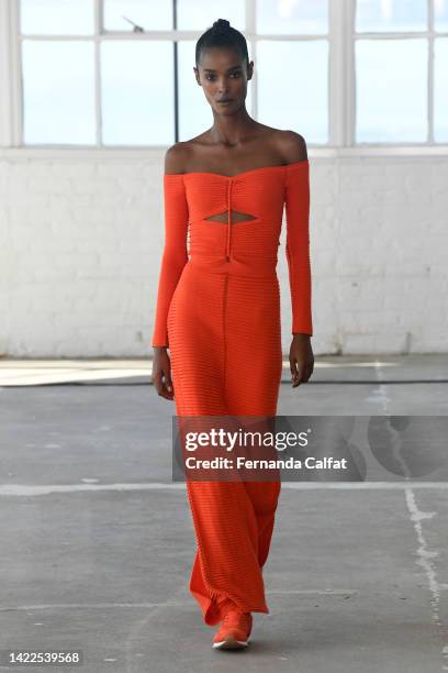 Model walks the runway for the Altuzarra fashion show during September 2022 New York Fashion Week: The Shows at Starrett-Lehigh Building on September...