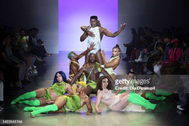 Models walk the runway for the New Leaper fashion show during September 2022 New York Fashion Week: The Shows at Gallery at Spring Studios on...