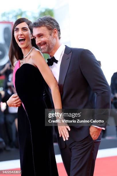 Festival hostess Rocio Munoz Morales and Raoul Bova attend the closing ceremony red carpet at the 79th Venice International Film Festival on...