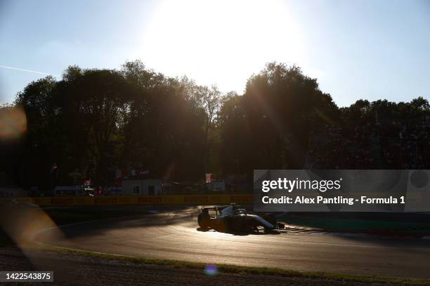 Juri Vips of Estonia and Hitech Grand Prix drives on track during the Round 13:Monza Sprint race of the Formula 2 Championship at Autodromo Nazionale...
