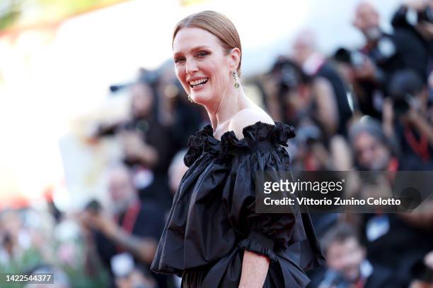 Jury President Julianne Moore attends the closing ceremony red carpet at the 79th Venice International Film Festival on September 10, 2022 in Venice,...