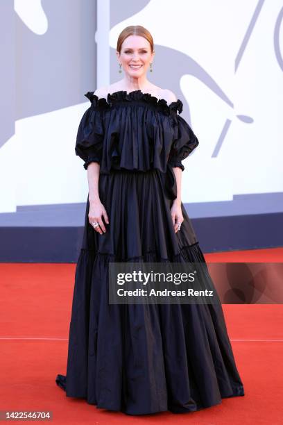 Jury President Julianne Moore attends the closing ceremony red carpet at the 79th Venice International Film Festival on September 10, 2022 in Venice,...