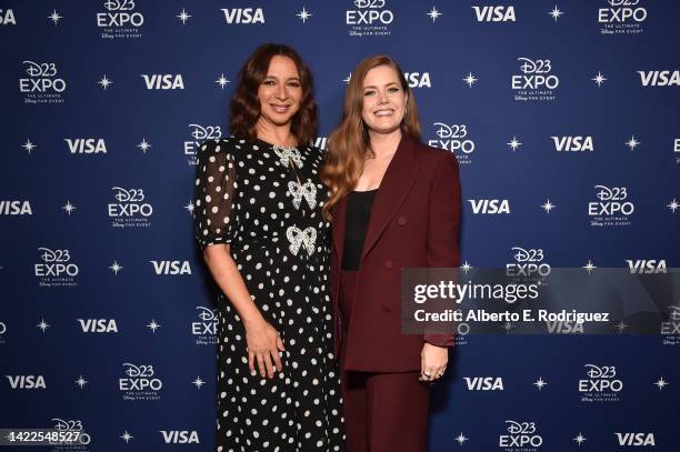 Maya Rudolph and Amy Adams attend D23 Expo 2022 at Anaheim Convention Center in Anaheim, California on September 09, 2022.