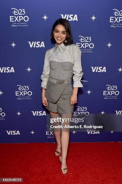 Rachel Zegler attends D23 Expo 2022 at Anaheim Convention Center in Anaheim, California on September 09, 2022.