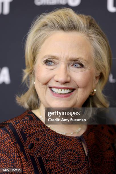 Hillary Clinton attends the New Apple Documentary Series "Gutsy" event, with Hillary Rodham Clinton and Chelsea Clinton, on September 10, 2022 in...