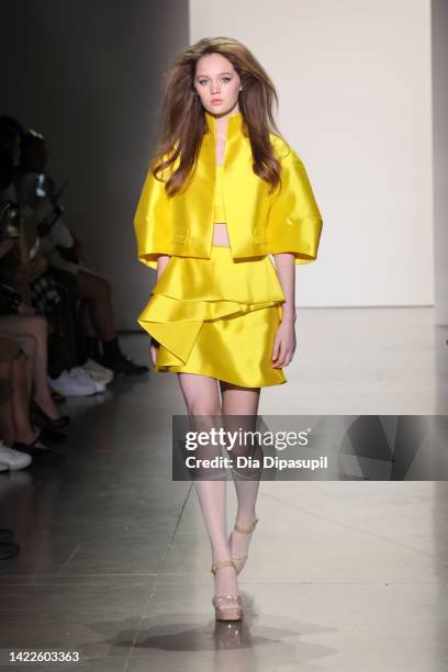 Model walks the runway for the Son Jung Wan fashion show during September 2022 New York Fashion Week: The Shows at Gallery at Spring Studios on...