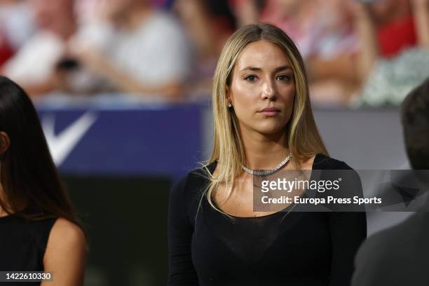 Alice Campello, wife of Alvaro Morata, is seen during the Spanish League, La Liga Santander, football match played between Atletico de Madrid and RC...