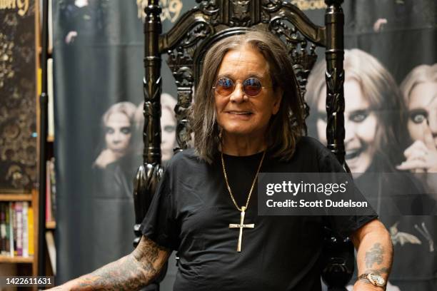 Musician Ozzy Osbourne signs copies of his album "Patient Number 9" at Fingerprints Music on September 10, 2022 in Long Beach, California.