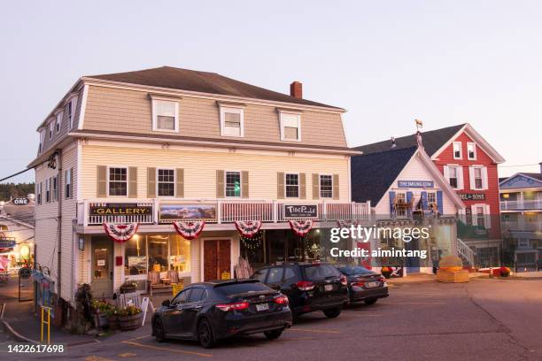 stores in boothbay harbor - boothbay harbor stock pictures, royalty-free photos & images