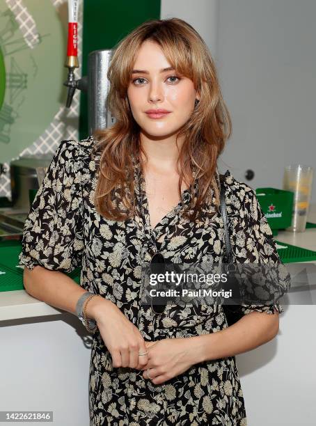 Katherine Langford attends the Heineken suite at the US Open Tennis Championships at the USTA National Tennis Center in New York on September 10,...