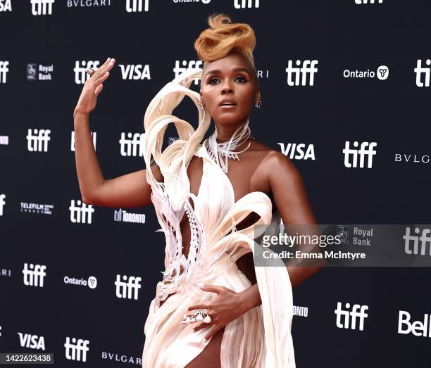 Janelle Monáe attends the "Glass Onion: A Knives Out Mystery" Premiere during the 2022 Toronto International Film Festival at Princess of Wales...
