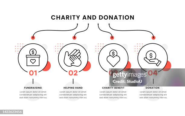 charity and donation timeline infographic template - organ donation stock illustrations