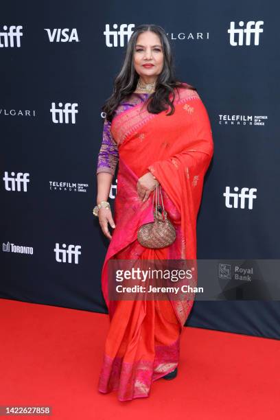 Shabana Azmi attends the "What's Love Got To Do With It?" Premiere during the 2022 Toronto International Film Festival at Roy Thomson Hall on...