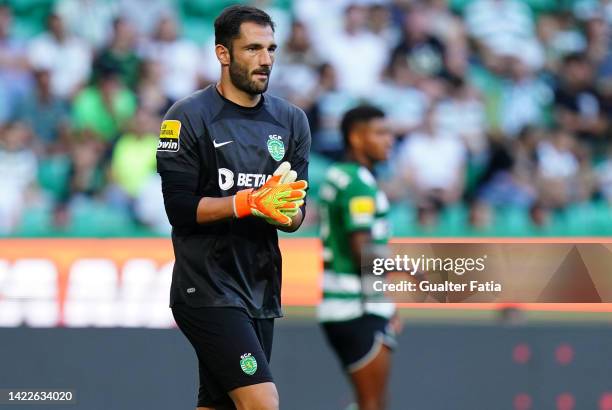 Antonio Adan of Sporting CP during the Liga Bwin match between Sporting CP and Portimonense SC at Estadio Jose Alvalade on September 10, 2022 in...