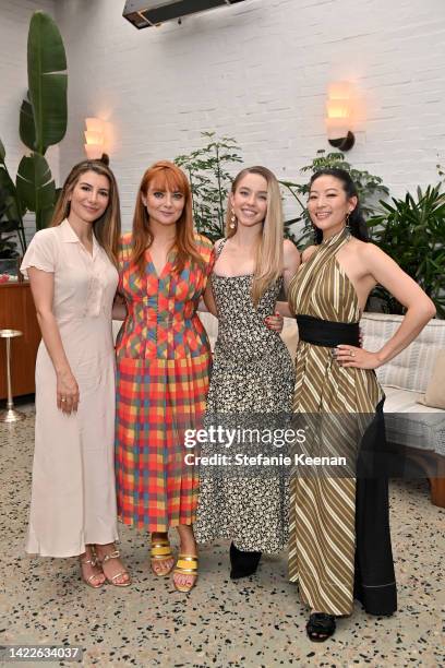 Nasim Pedrad, Samantha Barry, Sydney Sweeney, and Arden Cho attend the Glamour x Tory Burch Luncheon Celebrating the Emmys at Holloway House on...