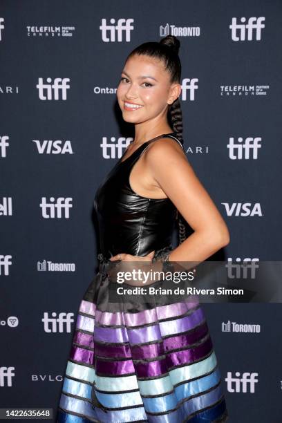 Alyssa Wapanatâhk attends the "Bones Of Crows" Premiere during the 2022 Toronto International Film Festival at Scotiabank Theatre on September 10,...