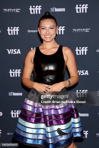 Alyssa Wapanatâhk attends the "Bones Of Crows" Premiere during the 2022 Toronto International Film Festival at Scotiabank Theatre on September 10,...