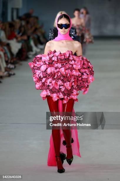 Model walks the runway for the Prabal Gurung fashion show during September 2022 New York Fashion Week: The Shows on September 10, 2022 in New York...