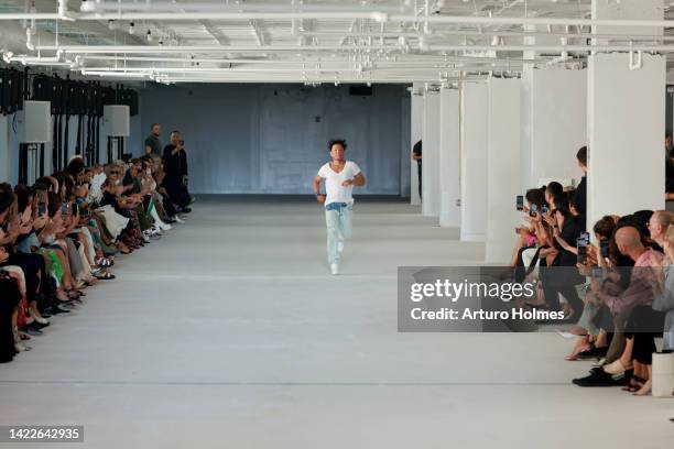 Designer Prabal Gurung walks the runway for the Prabal Gurung fashion show during September 2022 New York Fashion Week: The Shows on September 10,...