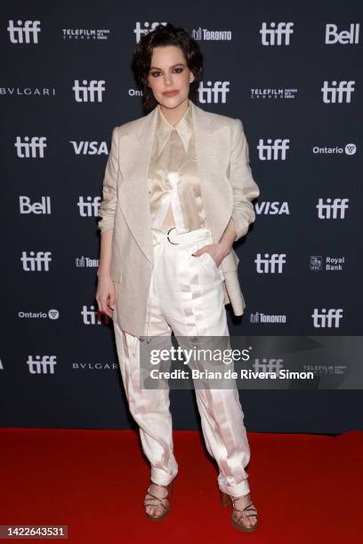 Emily Hampshire attends "The End Of Sex" Premiere during the 2022 Toronto International Film Festival at Scotiabank Theatre on September 10, 2022 in...