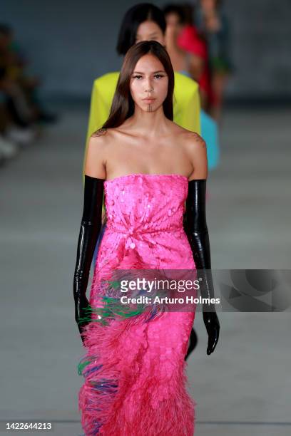 Model walks the runway for the Prabal Gurung fashion show during September 2022 New York Fashion Week: The Shows on September 10, 2022 in New York...