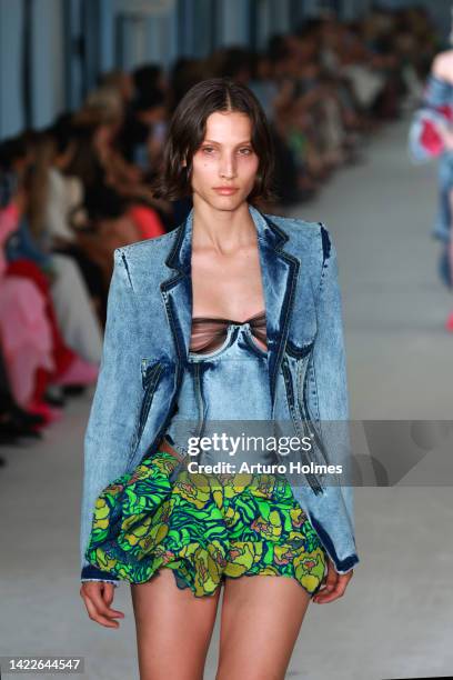 Model walks the runway for the Prabal Gurung fashion show during September 2022 New York Fashion Week: The Shows on September 10, 2022 in New York...