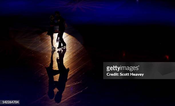 Tatiana Volosozhar and Maxim Trankov of Russia perform during the ISU World Figure Skating Championships Gala Exhibition on April 1, 2012 in Nice,...