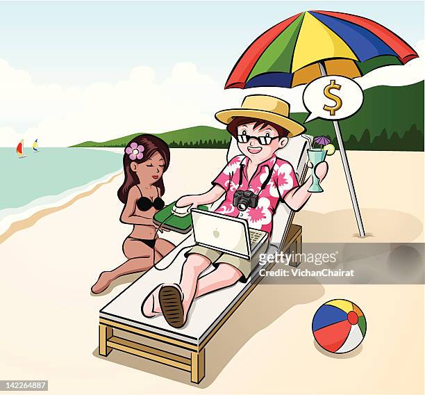 41 People Laying On The Beach Cartoon High Res Illustrations - Getty Images